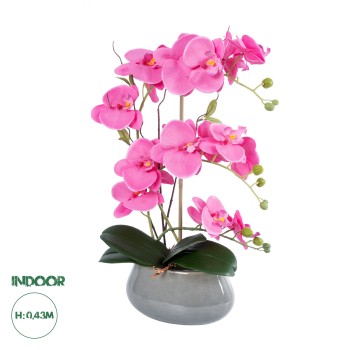 GloboStar® Artificial Garden PINK ORCHID 21121 Διακοσμητικό Φυτό Έντονο Ροζ Ορχιδέα Υ43cm GloboStar® Artificial Garden PINK ORCHID 21121 Διακοσμητικό Φυτό Έντονο Ροζ Ορχιδέα Υ43cm