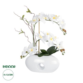 GloboStar® Artificial Garden WHITE ORCHID 21125 Διακοσμητικό Φυτό Λευκή Ορχιδέα Υ42cm GloboStar® Artificial Garden WHITE ORCHID 21125 Διακοσμητικό Φυτό Λευκή Ορχιδέα Υ42cm