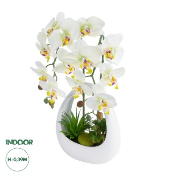 GloboStar® Artificial Garden WHITE ORCHID 21128 Διακοσμητικό Φυτό Λευκή Ορχιδέα Υ39cm GloboStar® Artificial Garden WHITE ORCHID 21128 Διακοσμητικό Φυτό Λευκή Ορχιδέα Υ39cm