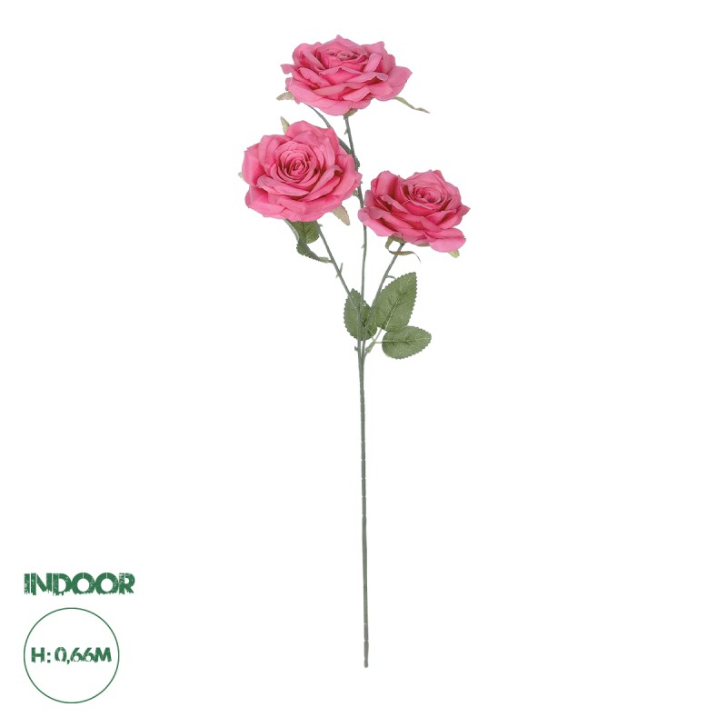 GloboStar® Artificial Garden  HOT PINK ROSE BRANCH 21135 Τεχνητό Διακοσμητικό Κλαδί Τριαντάφυλλο Έντονο Ροζ Y66cm GloboStar® Artificial Garden  HOT PINK ROSE BRANCH 21135 Τεχνητό Διακοσμητικό Κλαδί Τριαντάφυλλο Έντονο Ροζ Y66cm
