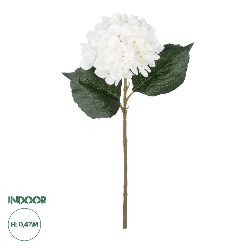 GloboStar® Artificial Garden WHITE HYDRANGEA BRANCH 21173 Τεχνητό Διακοσμητικό Κλαδί Ορτανσίας Λευκό  Y47cm GloboStar® Artificial Garden WHITE HYDRANGEA BRANCH 21173 Τεχνητό Διακοσμητικό Κλαδί Ορτανσίας Λευκό  Y47cm