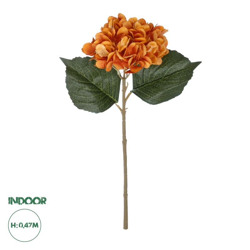 GloboStar® Artificial Garden ORANGE HYDRANGEA BRANCH 21179 Τεχνητό Διακοσμητικό Κλαδί Ορτανσίας Πορτοκαλί  Y47cm GloboStar® Artificial Garden ORANGE HYDRANGEA BRANCH 21179 Τεχνητό Διακοσμητικό Κλαδί Ορτανσίας Πορτοκαλί  Y47cm