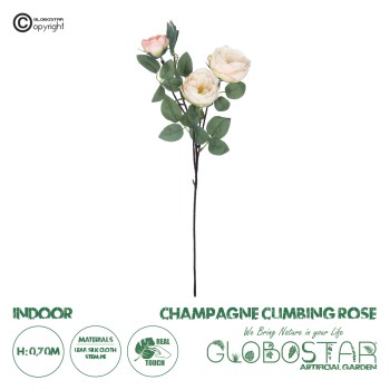 GloboStar® Artificial Garden CHAMPAGNE CLIMBING ROSE BRANCH 21183 Τεχνητό Διακοσμητικό Κλαδί Τριαντάφυλλο Σαμπανιζέ Y70cm GloboStar® Artificial Garden CHAMPAGNE CLIMBING ROSE BRANCH 21183 Τεχνητό Διακοσμητικό Κλαδί Τριαντάφυλλο Σαμπανιζέ Y70cm