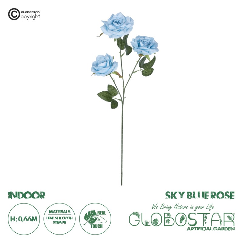 GloboStar® Artificial Garden SKY BLUE CLIMBING ROSE BRANCH 21191 Τεχνητό Διακοσμητικό Κλαδί Τριαντάφυλλο Ξεθωριασμένο Γαλάζιο Y66cm GloboStar® Artificial Garden SKY BLUE CLIMBING ROSE BRANCH 21191 Τεχνητό Διακοσμητικό Κλαδί Τριαντάφυλλο Ξεθωριασμένο Γαλάζιο Y66cm