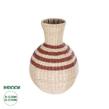 GloboStar® Artificial Garden PALERMO 21231 Διακοσμητικό Πλεκτό Καλάθι - Κασπώ Γλάστρα - Flower Pot Μπεζ με Μπορντό Φ38cm x Υ50cm GloboStar® Artificial Garden PALERMO 21231 Διακοσμητικό Πλεκτό Καλάθι - Κασπώ Γλάστρα - Flower Pot Μπεζ με Μπορντό Φ38cm x Υ50cm