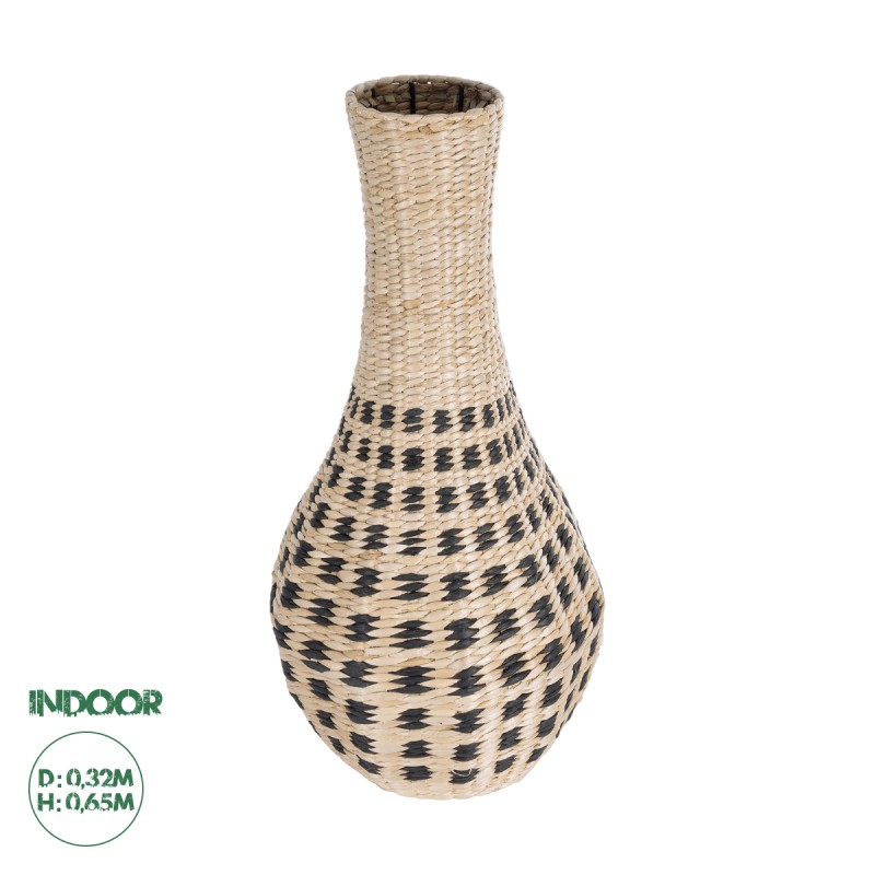 GloboStar® Artificial Garden MARSELLE 21232 Διακοσμητικό Πλεκτό Καλάθι - Κασπώ Γλάστρα - Flower Pot Μπεζ με Μαύρο Φ32cm x Υ65cm GloboStar® Artificial Garden MARSELLE 21232 Διακοσμητικό Πλεκτό Καλάθι - Κασπώ Γλάστρα - Flower Pot Μπεζ με Μαύρο Φ32cm x Υ65cm