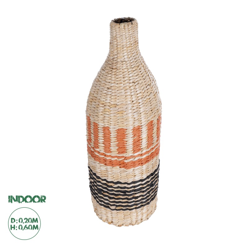 GloboStar® Artificial Garden AMMAN 21244 Διακοσμητικό Πλεκτό Καλάθι - Κασπώ Γλάστρα - Flower Pot Μπεζ με Μαύρο & Πορτοκαλί Φ20cm x Υ60cm GloboStar® Artificial Garden AMMAN 21244 Διακοσμητικό Πλεκτό Καλάθι - Κασπώ Γλάστρα - Flower Pot Μπεζ με Μαύρο & Πορτοκαλί Φ20cm x Υ60cm