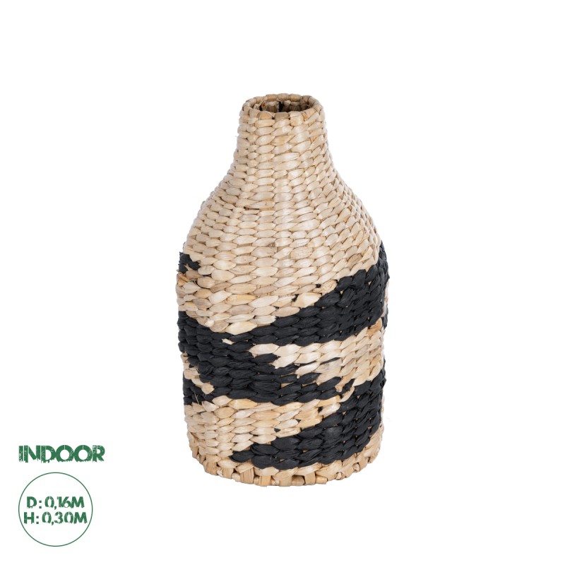 GloboStar® Artificial Garden JORDAN 21245 Διακοσμητικό Πλεκτό Καλάθι - Κασπώ Γλάστρα - Flower Pot Μπεζ με Μαύρο Φ16cm x Υ30cm GloboStar® Artificial Garden JORDAN 21245 Διακοσμητικό Πλεκτό Καλάθι - Κασπώ Γλάστρα - Flower Pot Μπεζ με Μαύρο Φ16cm x Υ30cm
