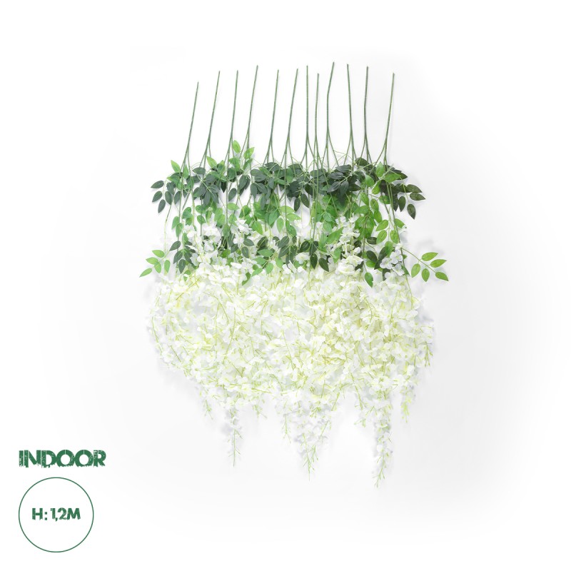 GloboStar® Artificial Garden WHITE WISTERIA FLOWER BRANCH 21513 Σετ 12 Τεχνητά Διακοσμητικά κλαδιά Βιστέριας Λευκό Φ45 x Υ120cm GloboStar® Artificial Garden WHITE WISTERIA FLOWER BRANCH 21513 Σετ 12 Τεχνητά Διακοσμητικά κλαδιά Βιστέριας Λευκό Φ45 x Υ120cm