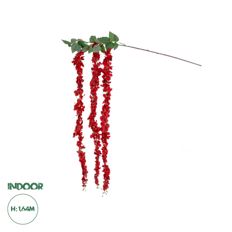 GloboStar® Artificial Garden RED WISTERIA FLOWER BRANCH 21519 Τεχνητό Διακοσμητικό κλαδί Βιστέρια Κόκκινο Φ45 x Υ164cm GloboStar® Artificial Garden RED WISTERIA FLOWER BRANCH 21519 Τεχνητό Διακοσμητικό κλαδί Βιστέρια Κόκκινο Φ45 x Υ164cm