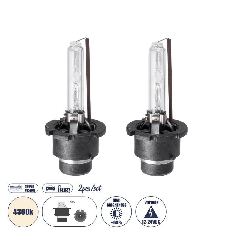 GLOBOSTAR® HID 84024 Λάμπα Xenon D2S/D2C Super Vision Υψηλής Φωτεινότητας +60% CANbus E1 ECER37 55W/110W 5000lm/10000lm 360° DC 12-24V Αδιάβροχο IP65 Φυσικό Λευκό 4300K - Μ3.2 x Π3.2 x Υ7.5cm - Πακέτο 2 Τεμαχίων - 2 Χρόνια Εγγύηση GLOBOSTAR® HID 84024 Λάμπα Xenon D2S/D2C Super Vision Υψηλής Φωτεινότητας +60% CANbus E1 ECER37 55W/110W 5000lm/10000lm 360° DC 12-24V Αδιάβροχο IP65 Φυσικό Λευκό 4300K - Μ3.2 x Π3.2 x Υ7.5cm - Πακέτο 2 Τεμαχίων - 2 Χρόνια Εγγύηση
