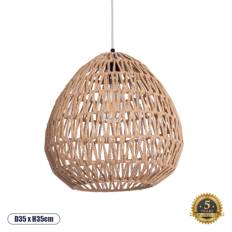 GLOBOSTAR® JJENSON 00911 Boho Κρεμαστό Φωτιστικό Οροφής με Ντουί 1 x E27 AC 220-240V IP20 - Μπεζ - Μ35 x Π35 x Υ35cm GLOBOSTAR® JJENSON 00911 Boho Κρεμαστό Φωτιστικό Οροφής με Ντουί 1 x E27 AC 220-240V IP20 - Μπεζ - Μ35 x Π35 x Υ35cm