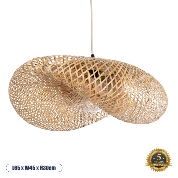 GLOBOSTAR® MEXICO 00719 Boho Κρεμαστό Φωτιστικό Οροφής με Ντουί 1 x E27 AC 220-240V IP20 - Μπεζ - Μ65 x Π46 x Υ30cm GLOBOSTAR® MEXICO 00719 Boho Κρεμαστό Φωτιστικό Οροφής με Ντουί 1 x E27 AC 220-240V IP20 - Μπεζ - Μ65 x Π46 x Υ30cm