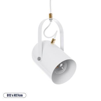 GLOBOSTAR® HAZEL 00924 Μοντέρνο Κρεμαστό Φωτιστικό Οροφής με Ντουί 1 x E27 AC 220-240V IP20 - Λευκό & Χρυσό - Μ12 x Π12 x Υ27cm GLOBOSTAR® HAZEL 00924 Μοντέρνο Κρεμαστό Φωτιστικό Οροφής με Ντουί 1 x E27 AC 220-240V IP20 - Λευκό & Χρυσό - Μ12 x Π12 x Υ27cm