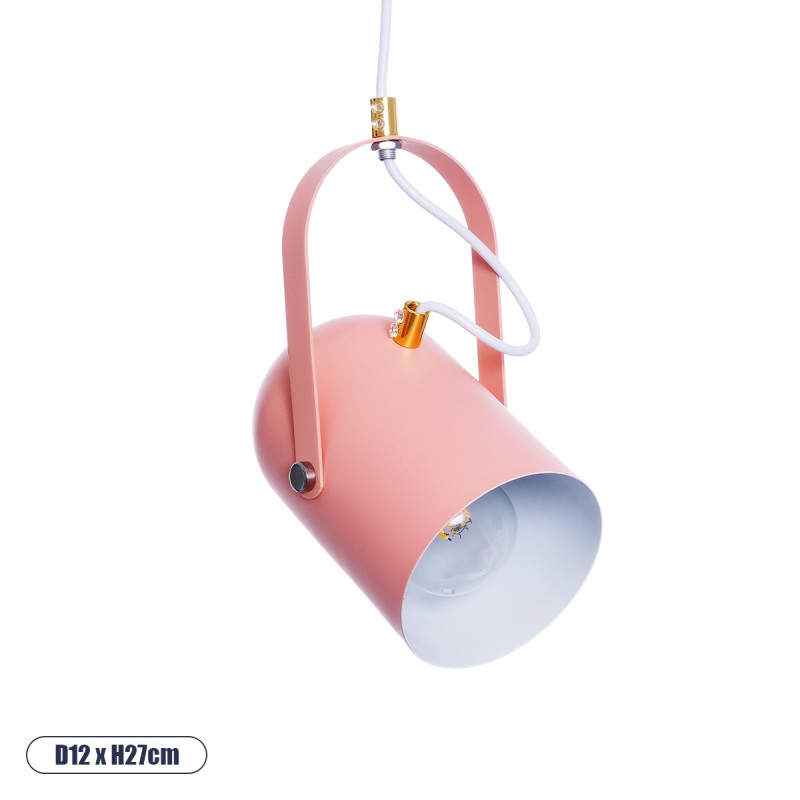 GLOBOSTAR® HAZEL 00929 Μοντέρνο Κρεμαστό Φωτιστικό Οροφής με Ντουί 1 x E27 AC 220-240V IP20 - Ροζ & Χρυσό - Μ12 x Π12 x Υ27cm GLOBOSTAR® HAZEL 00929 Μοντέρνο Κρεμαστό Φωτιστικό Οροφής με Ντουί 1 x E27 AC 220-240V IP20 - Ροζ & Χρυσό - Μ12 x Π12 x Υ27cm