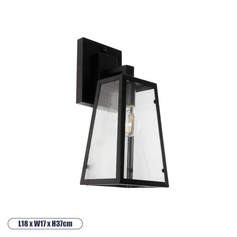 GLOBOSTAR® ASETYLIN 01032 Vintage Φωτιστικό Τοίχου - Απλίκα με Ντουί 1 x E27 AC 220-240V IP20 - Μαύρο - Μ18 x Π17 x Υ37cm GLOBOSTAR® ASETYLIN 01032 Vintage Φωτιστικό Τοίχου - Απλίκα με Ντουί 1 x E27 AC 220-240V IP20 - Μαύρο - Μ18 x Π17 x Υ37cm