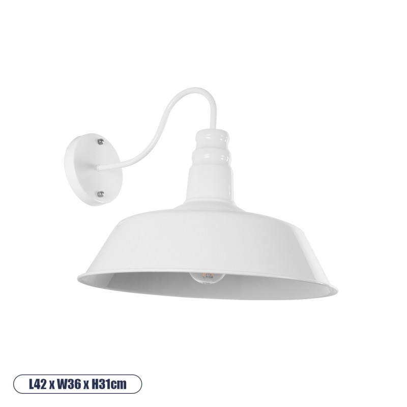 GLOBOSTAR® SORD 01051 Vintage Φωτιστικό Τοίχου - Απλίκα με Ντουί 1 x E27 AC 220-240V IP20 - Λευκό - Μ36 x Π42 x Υ32cm GLOBOSTAR® SORD 01051 Vintage Φωτιστικό Τοίχου - Απλίκα με Ντουί 1 x E27 AC 220-240V IP20 - Λευκό - Μ36 x Π42 x Υ32cm