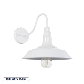 GLOBOSTAR® RAY 01066 Vintage Φωτιστικό Τοίχου - Απλίκα με Ντουί 1 x E27 AC 220-240V IP20 - Λευκό - Μ26 x Π37 x Υ32cm GLOBOSTAR® RAY 01066 Vintage Φωτιστικό Τοίχου - Απλίκα με Ντουί 1 x E27 AC 220-240V IP20 - Λευκό - Μ26 x Π37 x Υ32cm