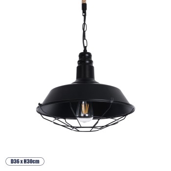 GLOBOSTAR® CRANE 01109 Vintage Κρεμαστό Φωτιστικό Οροφής με Ντουί 1 x E27 AC 220-240V IP20 - Μαύρο & Μπεζ - Μ36 x Π36 x Υ30cm GLOBOSTAR® CRANE 01109 Vintage Κρεμαστό Φωτιστικό Οροφής με Ντουί 1 x E27 AC 220-240V IP20 - Μαύρο & Μπεζ - Μ36 x Π36 x Υ30cm