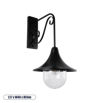 GLOBOSTAR® ANNIEL 01123 Vintage Φωτιστικό Τοίχου - Απλίκα με Ντουί 1 x E27 AC 220-240V IP20 - Μαύρο - Μ27 x Π40 x Υ56cm GLOBOSTAR® ANNIEL 01123 Vintage Φωτιστικό Τοίχου - Απλίκα με Ντουί 1 x E27 AC 220-240V IP20 - Μαύρο - Μ27 x Π40 x Υ56cm