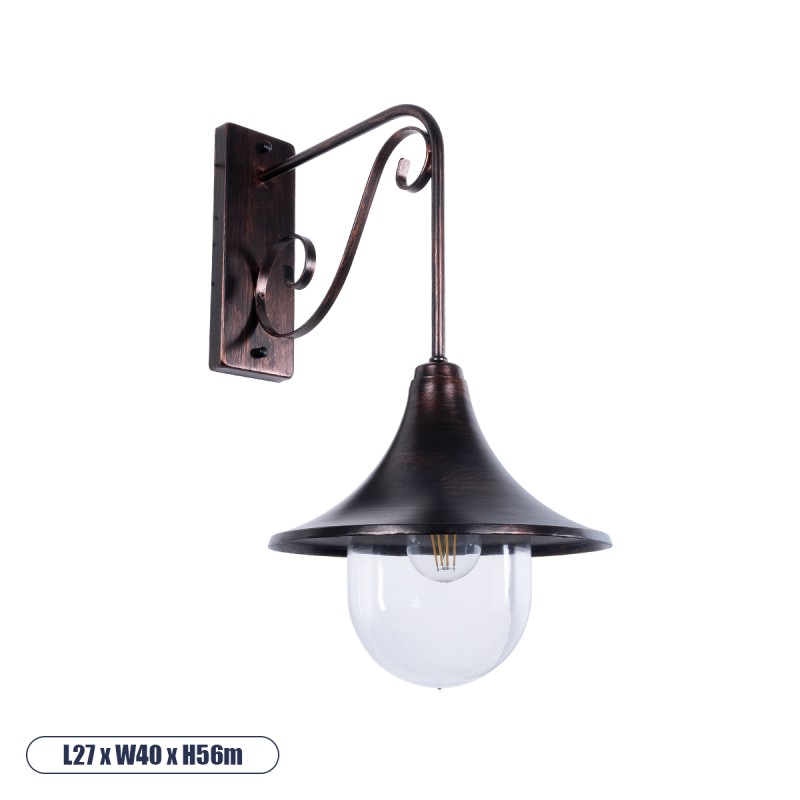 GLOBOSTAR® ANNIEL 01124 Vintage Φωτιστικό Τοίχου - Απλίκα με Ντουί 1 x E27 AC 220-240V IP20 - Χάλκινο - Μ27 x Π40 x Υ56cm GLOBOSTAR® ANNIEL 01124 Vintage Φωτιστικό Τοίχου - Απλίκα με Ντουί 1 x E27 AC 220-240V IP20 - Χάλκινο - Μ27 x Π40 x Υ56cm