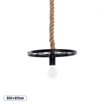 GLOBOSTAR® VELO 01185 Vintage Κρεμαστό Φωτιστικό Οροφής με Ντουί 1 x E27 AC 220-240V IP20 - Μαύρο & Μπεζ - Μ30 x Π30 x Υ12cm GLOBOSTAR® VELO 01185 Vintage Κρεμαστό Φωτιστικό Οροφής με Ντουί 1 x E27 AC 220-240V IP20 - Μαύρο & Μπεζ - Μ30 x Π30 x Υ12cm