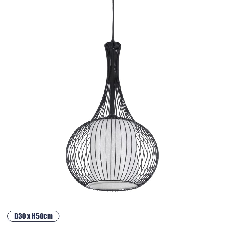 GLOBOSTAR® LILY 01198 Μοντέρνο Κρεμαστό Φωτιστικό Οροφής με Ντουί 1 x E27 AC 220-240V IP20 - Μαύρο & Λευκό - Μ30 x Π30 x Υ50cm GLOBOSTAR® LILY 01198 Μοντέρνο Κρεμαστό Φωτιστικό Οροφής με Ντουί 1 x E27 AC 220-240V IP20 - Μαύρο & Λευκό - Μ30 x Π30 x Υ50cm