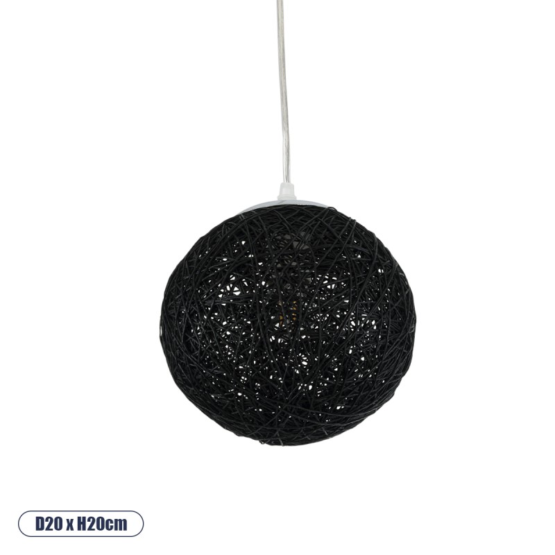 GLOBOSTAR® OCEANA 01356 Boho Κρεμαστό Φωτιστικό Οροφής με Ντουί 1 x E27 AC 220-240V IP20 - Μαύρο - Μ20 x Π20 x Υ20cm GLOBOSTAR® OCEANA 01356 Boho Κρεμαστό Φωτιστικό Οροφής με Ντουί 1 x E27 AC 220-240V IP20 - Μαύρο - Μ20 x Π20 x Υ20cm