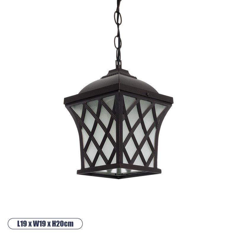 GLOBOSTAR® LINCOLN 01399 Vintage Κρεμαστό Φωτιστικό Οροφής με Ντουί 1 x E27 AC 220-240V IP20 - Καφέ & Διάφανο - Μ19 x Π19 x Υ20cm GLOBOSTAR® LINCOLN 01399 Vintage Κρεμαστό Φωτιστικό Οροφής με Ντουί 1 x E27 AC 220-240V IP20 - Καφέ & Διάφανο - Μ19 x Π19 x Υ20cm