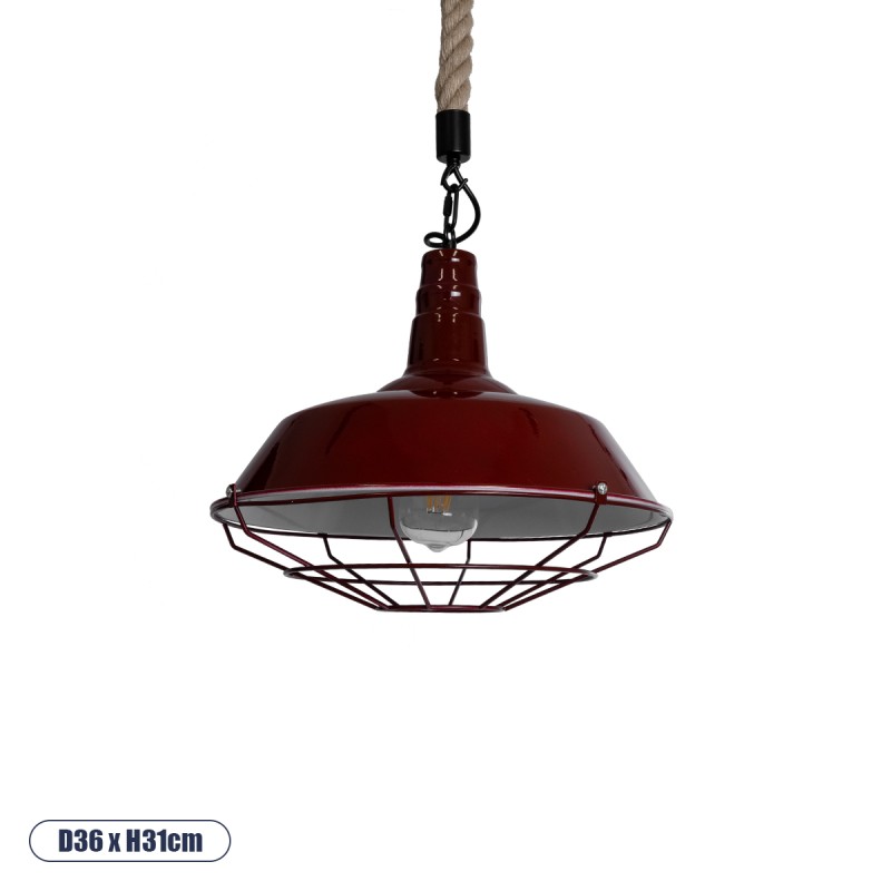 GLOBOSTAR® CRANE 01410 Vintage Κρεμαστό Φωτιστικό Οροφής με Ντουί 1 x E27 AC 220-240V IP20 - Κόκκινο & Μπεζ - Μ36 x Π36 x Υ31cm GLOBOSTAR® CRANE 01410 Vintage Κρεμαστό Φωτιστικό Οροφής με Ντουί 1 x E27 AC 220-240V IP20 - Κόκκινο & Μπεζ - Μ36 x Π36 x Υ31cm