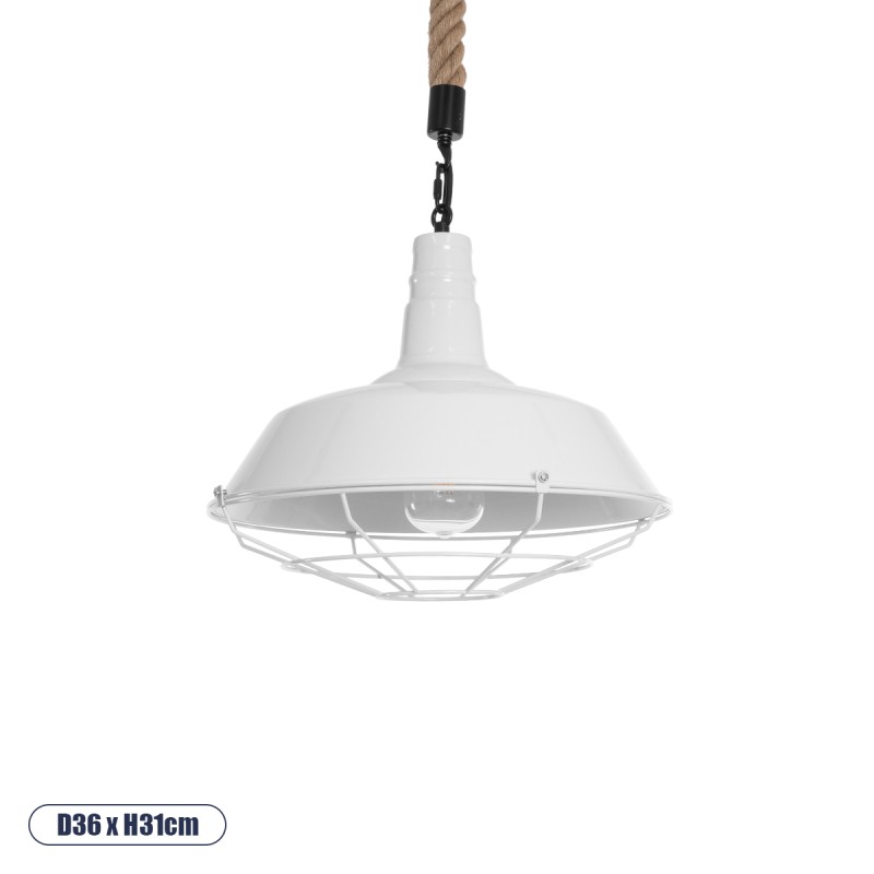 GLOBOSTAR® PUPPET 01412 Vintage Κρεμαστό Φωτιστικό Οροφής με Ντουί 1 x E27 AC 220-240V IP20 - Λευκό & Μπεζ - Μ36 x Π36 x Y31cm GLOBOSTAR® PUPPET 01412 Vintage Κρεμαστό Φωτιστικό Οροφής με Ντουί 1 x E27 AC 220-240V IP20 - Λευκό & Μπεζ - Μ36 x Π36 x Y31cm