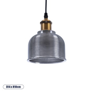 GLOBOSTAR® SEGRETO 01449 Vintage Κρεμαστό Φωτιστικό Οροφής με Ντουί 1 x E27 AC 220-240V IP20 - Γκρι & Χρυσό - Μ14 x Π14 x Υ18cm GLOBOSTAR® SEGRETO 01449 Vintage Κρεμαστό Φωτιστικό Οροφής με Ντουί 1 x E27 AC 220-240V IP20 - Γκρι & Χρυσό - Μ14 x Π14 x Υ18cm