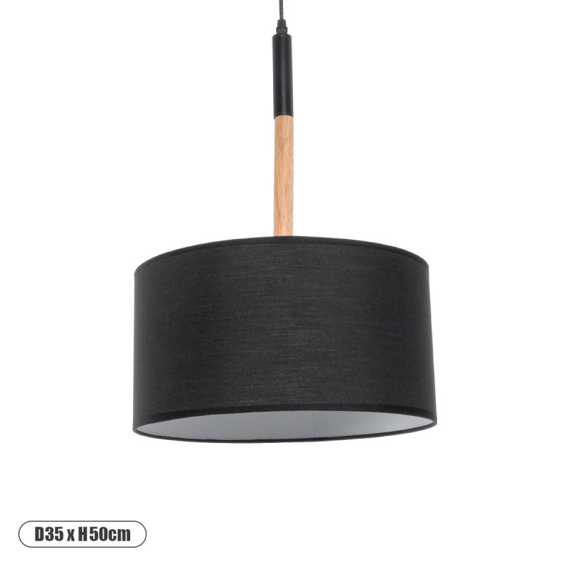 GLOBOSTAR® BRONX 01517 Μοντέρνο Κρεμαστό Φωτιστικό Οροφής με Ντουί 1 x E27 AC 220-240V IP20 - Μαύρο & Μπεζ - Μ35 x Π35 x Υ50cm GLOBOSTAR® BRONX 01517 Μοντέρνο Κρεμαστό Φωτιστικό Οροφής με Ντουί 1 x E27 AC 220-240V IP20 - Μαύρο & Μπεζ - Μ35 x Π35 x Υ50cm