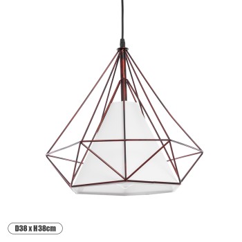 GLOBOSTAR® KAIRI 01623 Μοντέρνο Κρεμαστό Φωτιστικό Οροφής με Ντουί 1 x E27 AC 220-240V IP20 - Χάλκινο & Λευκό - Μ38 x Π38 x Y38cm GLOBOSTAR® KAIRI 01623 Μοντέρνο Κρεμαστό Φωτιστικό Οροφής με Ντουί 1 x E27 AC 220-240V IP20 - Χάλκινο & Λευκό - Μ38 x Π38 x Y38cm