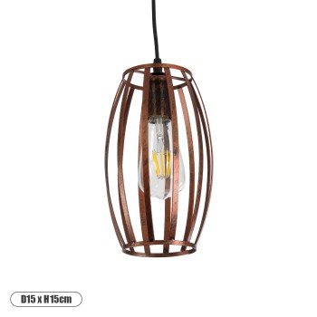 GLOBOSTAR® ZEBRA 01639 Vintage Κρεμαστό Φωτιστικό Οροφής με Ντουί 1 x E27 AC 220-240V IP20 - Χάλκινο - Μ15 x Π15 x Y15cm GLOBOSTAR® ZEBRA 01639 Vintage Κρεμαστό Φωτιστικό Οροφής με Ντουί 1 x E27 AC 220-240V IP20 - Χάλκινο - Μ15 x Π15 x Y15cm