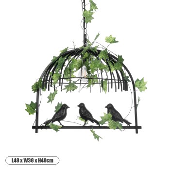 GLOBOSTAR® NEST 01640 Vintage Κρεμαστό Φωτιστικό Οροφής με Ντουί 1 x E27 AC 220-240V IP20 - Μαύρο & Πράσινο - Μ48 x Π38 x Υ40cm GLOBOSTAR® NEST 01640 Vintage Κρεμαστό Φωτιστικό Οροφής με Ντουί 1 x E27 AC 220-240V IP20 - Μαύρο & Πράσινο - Μ48 x Π38 x Υ40cm