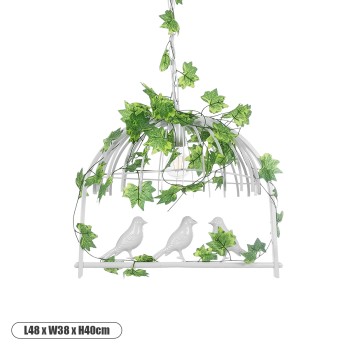 GLOBOSTAR® NEST 01641 Vintage Κρεμαστό Φωτιστικό Οροφής με Ντουί 1 x E27 AC 220-240V IP20 - Λευκό & Πράσινο - Μ48 x Π38 x Y40cm GLOBOSTAR® NEST 01641 Vintage Κρεμαστό Φωτιστικό Οροφής με Ντουί 1 x E27 AC 220-240V IP20 - Λευκό & Πράσινο - Μ48 x Π38 x Y40cm