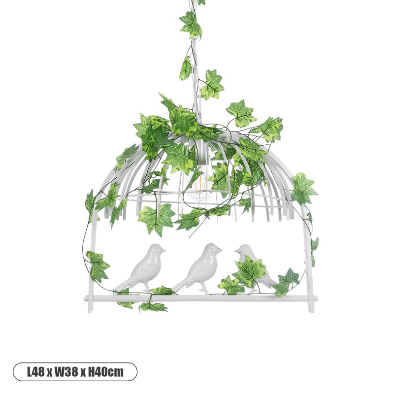 GLOBOSTAR® NEST 01641 Vintage Κρεμαστό Φωτιστικό Οροφής με Ντουί 1 x E27 AC 220-240V IP20 - Λευκό & Πράσινο - Μ48 x Π38 x Y40cm GLOBOSTAR® NEST 01641 Vintage Κρεμαστό Φωτιστικό Οροφής με Ντουί 1 x E27 AC 220-240V IP20 - Λευκό & Πράσινο - Μ48 x Π38 x Y40cm