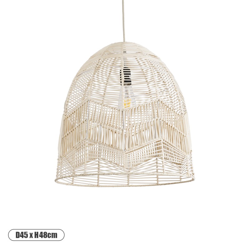 GLOBOSTAR® ALOHA 01751 Boho Κρεμαστό Φωτιστικό Οροφής με Ντουί 1 x E27 AC 220-240V IP20 - Μπεζ - Μ45 x Π45 x Υ48cm