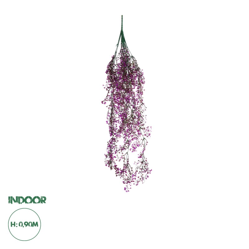 GloboStar® 09036 Τεχνητό Κρεμαστό Διακοσμητικό Φυτό Μήκους 1.2 μέτρων με 13 X Κλαδιά Πυξός Πράσινο Μωβ GloboStar® 09036 Τεχνητό Κρεμαστό Διακοσμητικό Φυτό Μήκους 1.2 μέτρων με 13 X Κλαδιά Πυξός Πράσινο Μωβ