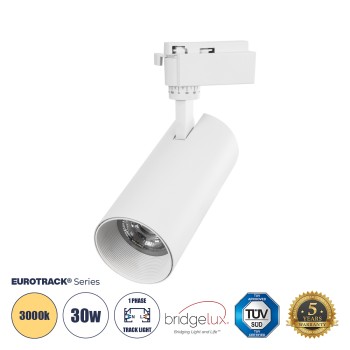 Globostar BEAMTRACK 60814 Μονοφασικό Φωτιστικό Σποτ Ράγας LED 30W 230V 3600lm 30° Acrylic HQ LENS AC 220-240V IP20 Φ7.4 x Υ17.9cm Θερμό Λευκό 3000k - EUROTRACK® System 1L+1N - Λευκό - Bridgelux Chip - TUV Certified Driver - 5 Χρόνια Εγγύηση Globostar BEAMTRACK 60814 Μονοφασικό Φωτιστικό Σποτ Ράγας LED 30W 230V 3600lm 30° Acrylic HQ LENS AC 220-240V IP20 Φ7.4 x Υ17.9cm Θερμό Λευκό 3000k - EUROTRACK® System 1L+1N - Λευκό - Bridgelux Chip - TUV Certified Driver - 5 Χρόνια Εγγύηση