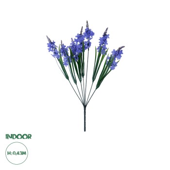 GloboStar® 78201 Τεχνητό Φυτό Μπουκέτο Διακοσμητικών Λουλουδιών με 10 Μωβ Λεβάντες M10 x Υ30 x Π10cm