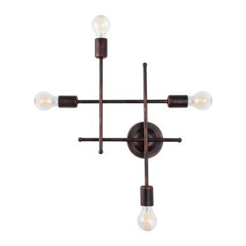 GLOBOSTAR® PIPING 00662 Vintage Φωτιστικό Τοίχου - Απλίκα με Ντουί 4 x E27 AC 220-240V IP20 - Χάλκινο - Μ40 x Π9 x Υ52cm GLOBOSTAR® PIPING 00662 Vintage Φωτιστικό Τοίχου - Απλίκα με Ντουί 4 x E27 AC 220-240V IP20 - Χάλκινο - Μ40 x Π9 x Υ52cm