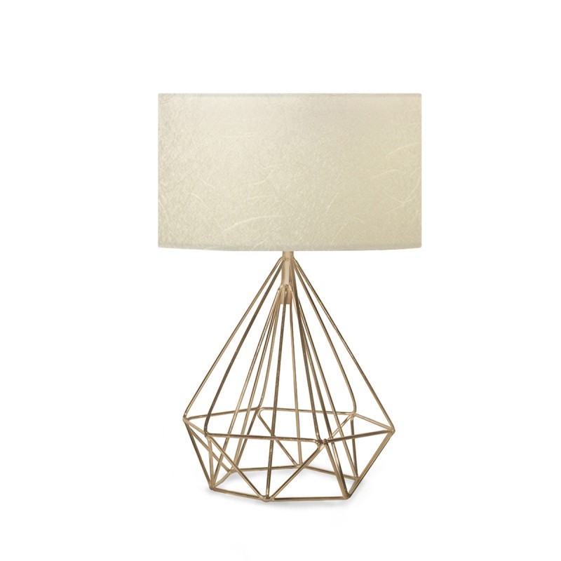 GloboStar® DIAMOND 204-0084 Μοντέρνο Eπιτραπέζιο Φωτιστικό Πορτατίφ Μονόφωτο 1 x E27 IP20 Χρυσό Μέταλλο με Μπεζ Ύφασμα - Μ24 x Π24 x Υ35cm GloboStar® DIAMOND 204-0084 Μοντέρνο Eπιτραπέζιο Φωτιστικό Πορτατίφ Μονόφωτο 1 x E27 IP20 Χρυσό Μέταλλο με Μπεζ Ύφασμα - Μ24 x Π24 x Υ35cm