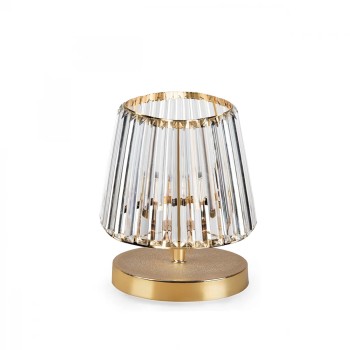 GloboStar® GLASSY 204-0064 Μοντέρνο Eπιτραπέζιο Φωτιστικό Πορτατίφ Μονόφωτο 1 x E27 IP20 Χρυσό Μέταλλο με Διάφανο Κρύσταλλο - Μ15 x Π15 x Υ25cm GloboStar® GLASSY 204-0064 Μοντέρνο Eπιτραπέζιο Φωτιστικό Πορτατίφ Μονόφωτο 1 x E27 IP20 Χρυσό Μέταλλο με Διάφανο Κρύσταλλο - Μ15 x Π15 x Υ25cm