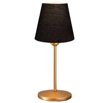 GloboStar® GLOSSY 204-0056 Μοντέρνο Eπιτραπέζιο Φωτιστικό Πορτατίφ Μονόφωτο 1 x E14 IP20 Χρυσό Μέταλλο με Μαύρο Ύφασμα - Μ13 x Π13 x Υ37cm GloboStar® GLOSSY 204-0056 Μοντέρνο Eπιτραπέζιο Φωτιστικό Πορτατίφ Μονόφωτο 1 x E14 IP20 Χρυσό Μέταλλο με Μαύρο Ύφασμα - Μ13 x Π13 x Υ37cm