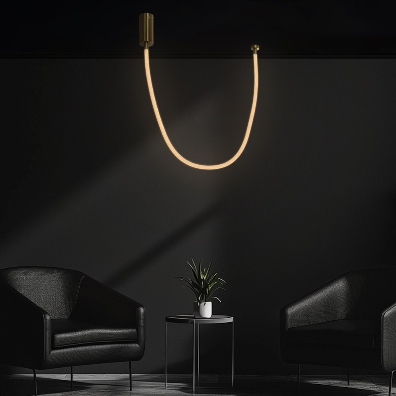 kelvo® GLOW 61666 Μοντέρνο Κρεμαστό Φωτιστικό Οροφής LED 27W 2700lm 360° AC 220-240V IP20 Ρυθμιζόμενο Λευκό CCT με Χειριστήριο από 2700K έως 6000K Dimmable - Lumileds SMD Chip - Χρυσό Πλατίνα & Λευκό Νήμα - Μ90 x Π9 x Υ95cm - 3 Χρόνια Εγγύηση kelvo® GLOW 61666 Μοντέρνο Κρεμαστό Φωτιστικό Οροφής LED 27W 2700lm 360° AC 220-240V IP20 Ρυθμιζόμενο Λευκό CCT με Χειριστήριο από 2700K έως 6000K Dimmable - Lumileds SMD Chip - Χρυσό Πλατίνα & Λευκό Νήμα - Μ90 x Π9 x Υ95cm - 3 Χρόνια Εγγύηση