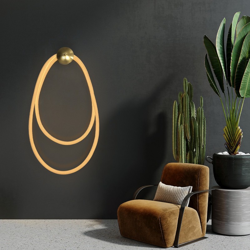 kelvo® GLOW 61676 Μοντέρνο Φωτιστικό Τοίχου - Απλίκα LED 45W 4500lm 360° AC 220-240V IP20 Ρυθμιζόμενο Λευκό CCT με Χειριστήριο από 2700K έως 6000K Dimmable - Lumileds SMD Chip - Χρυσό Πλατίνα & Λευκό Νήμα - Μ30 x Π15 x Υ110cm - 3 Χρόνια Εγγύηση kelvo® GLOW 61676 Μοντέρνο Φωτιστικό Τοίχου - Απλίκα LED 45W 4500lm 360° AC 220-240V IP20 Ρυθμιζόμενο Λευκό CCT με Χειριστήριο από 2700K έως 6000K Dimmable - Lumileds SMD Chip - Χρυσό Πλατίνα & Λευκό Νήμα - Μ30 x Π15 x Υ110cm - 3 Χρόνια Εγγύηση