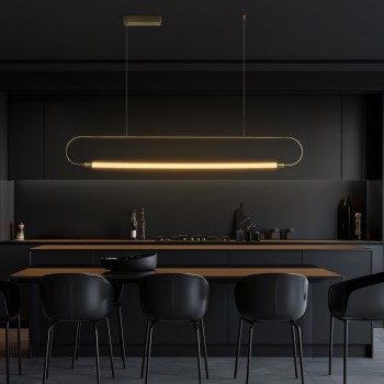 kelvo® GLOW 61664 Μοντέρνο Κρεμαστό Φωτιστικό Οροφής LED 15W 1500lm 360° AC 220-240V IP20 Ρυθμιζόμενο Λευκό CCT με Χειριστήριο από 2700K έως 6000K Dimmable - Lumileds SMD Chip - Χρυσό Πλατίνα & Λευκό Νήμα - Μ120 x Π3 x Υ17cm - 3 Χρόνια Εγγύηση kelvo® GLOW 61664 Μοντέρνο Κρεμαστό Φωτιστικό Οροφής LED 15W 1500lm 360° AC 220-240V IP20 Ρυθμιζόμενο Λευκό CCT με Χειριστήριο από 2700K έως 6000K Dimmable - Lumileds SMD Chip - Χρυσό Πλατίνα & Λευκό Νήμα - Μ120 x Π3 x Υ17cm - 3 Χρόνια Εγγύηση