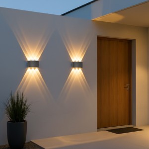 kelvo® SIXOAD KLV-101-0007 Φωτιστικό Τοίχου / Απλίκα LED 18W 1800lm 30° AC 220-240V Αδιάβροχο IP65 Θερμό Λευκό 2700K - CREE XPE Chip & TÜV SÜD Driver - Γκρι Ανθρακί Ματ - Μ17 x Π4 x Υ8cm - 5 Χρόνια Εγγύηση